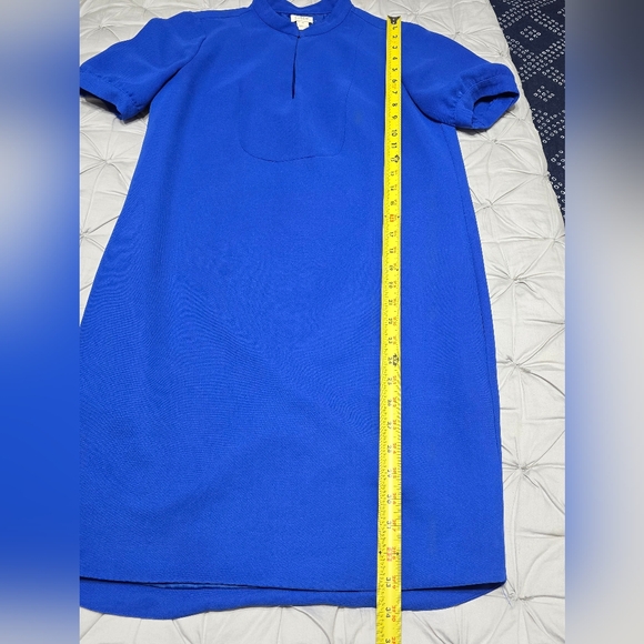 J Crew Crepe Royal Blue Shift Dress Women's Size 0 - Picture 7 of 11